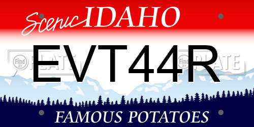 EVT44R Idaho License Plate