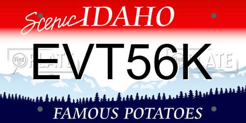 EVT56K Idaho License Plate
