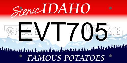 EVT705 Idaho License Plate
