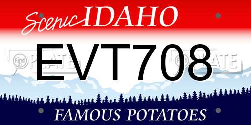 EVT708 Idaho License Plate