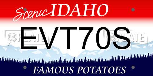 EVT70S Idaho License Plate