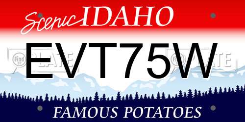 EVT75W Idaho License Plate
