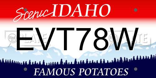EVT78W Idaho License Plate
