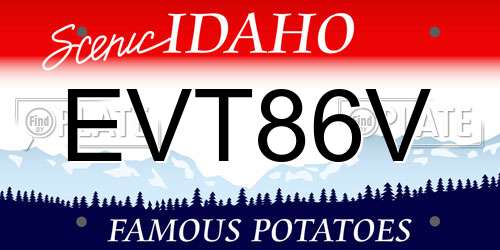 EVT86V Idaho License Plate