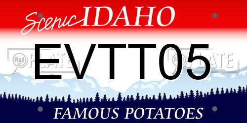 EVTT05 Idaho License Plate