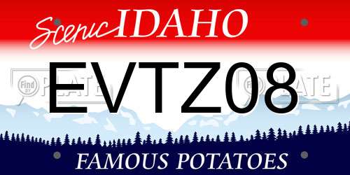 EVTZ08 Idaho License Plate
