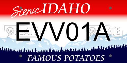EVV01A Idaho License Plate