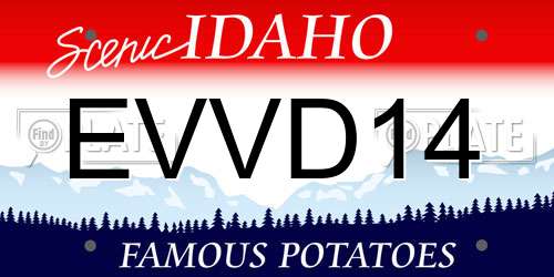 EVVD14 Idaho License Plate