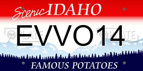 EVVO14 Idaho License Plate