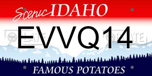 EVVQ14 Idaho License Plate