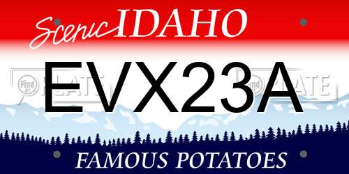 EVX23A Idaho License Plate