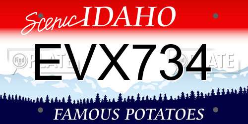 EVX734 Idaho License Plate