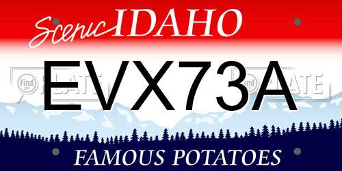 EVX73A Idaho License Plate