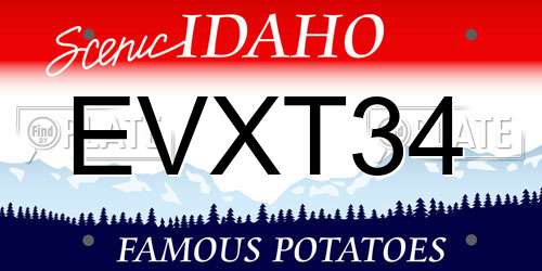 EVXT34 Idaho License Plate