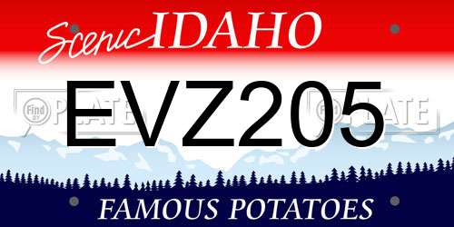EVZ205 Idaho License Plate