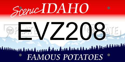 EVZ208 Idaho License Plate