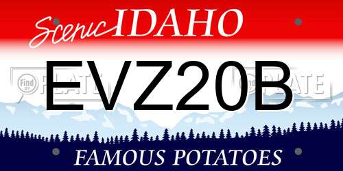 EVZ20B Idaho License Plate
