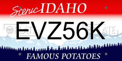 EVZ56K Idaho License Plate