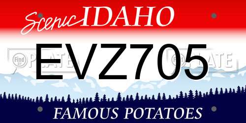 EVZ705 Idaho License Plate