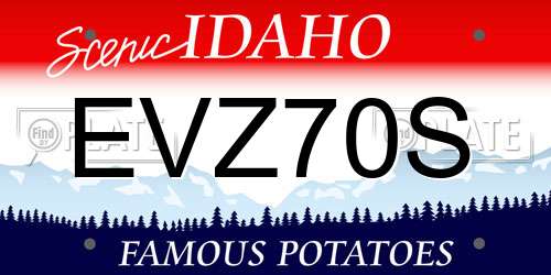 EVZ70S Idaho License Plate