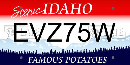 EVZ75W Idaho License Plate