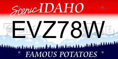 EVZ78W Idaho License Plate