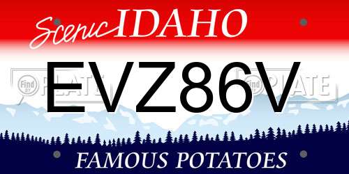 EVZ86V Idaho License Plate
