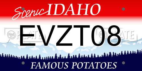 EVZT08 Idaho License Plate