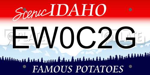 EW0C2G Idaho License Plate