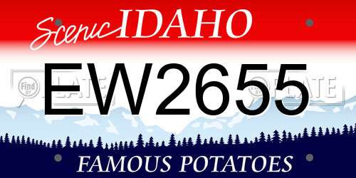 EW2655 Idaho License Plate