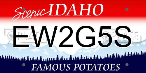 EW2G5S Idaho License Plate