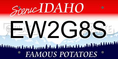 EW2G8S Idaho License Plate