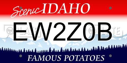 EW2Z0B Idaho License Plate