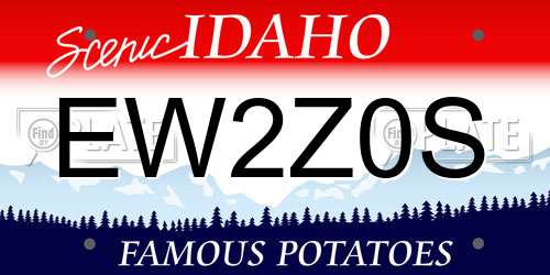 EW2Z0S Idaho License Plate