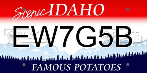 EW7G5B Idaho License Plate