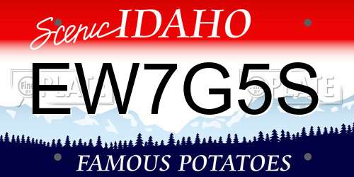 EW7G5S Idaho License Plate