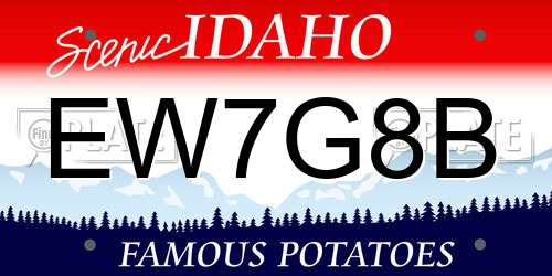 EW7G8B Idaho License Plate