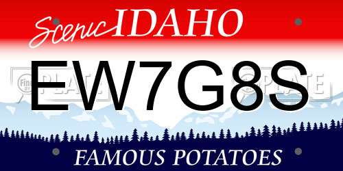 EW7G8S Idaho License Plate