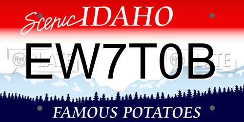 EW7T0B Idaho License Plate