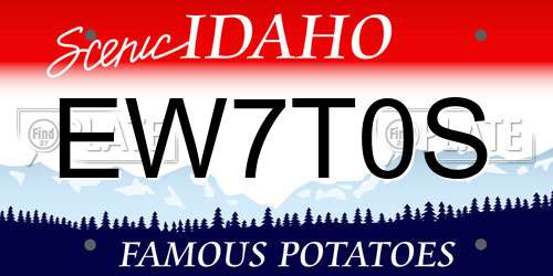 EW7T0S Idaho License Plate