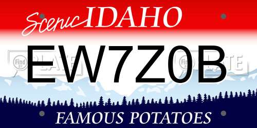 EW7Z0B Idaho License Plate