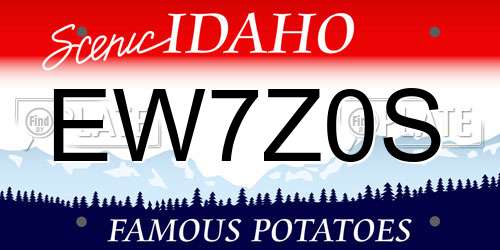 EW7Z0S Idaho License Plate