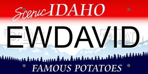 EWDAVID Idaho License Plate