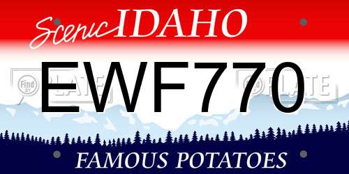 EWF770 Idaho License Plate