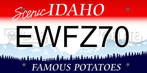 EWFZ70 Idaho License Plate