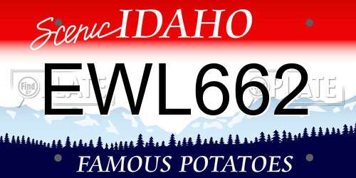 EWL662 Idaho License Plate
