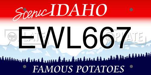 EWL667 Idaho License Plate