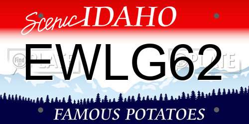 EWLG62 Idaho License Plate
