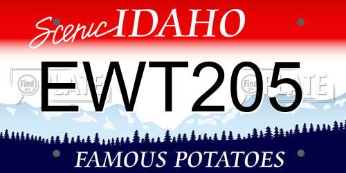 EWT205 Idaho License Plate