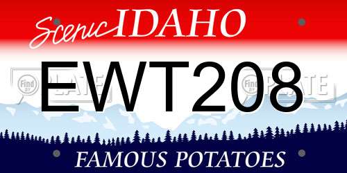 EWT208 Idaho License Plate